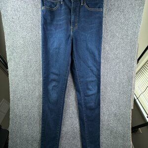 Levi’s Premium Mile High Super Skinny Jeans 28 Dark Wash Blue Denim Big E Women